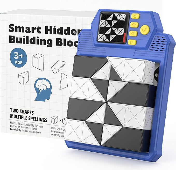 Smart Brain Teaser Game with 210 Challenges & 3D Puzzle Blocks - Self-Checking Montessori Toy for Kids, Teens, Adults to Train Logic Spatial Skills, 3 Difficulty Levels Educational Gift