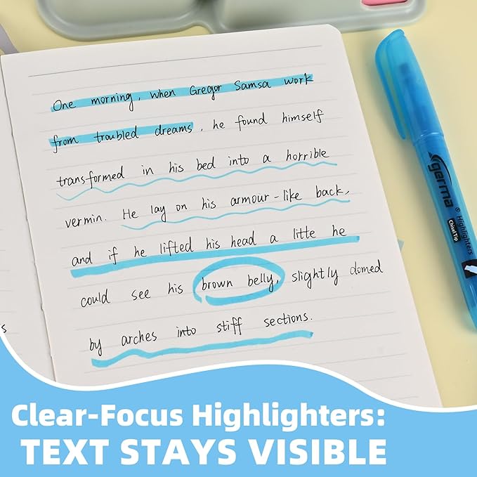 Blue Highlighters 30 Pack, Chisel Tip Highlighter Bright Color, Dry Quickly, Smudge Proof Perfect for Students Adults Studying, Organizing, Coloring, Highlighting in Classroom, School, Office