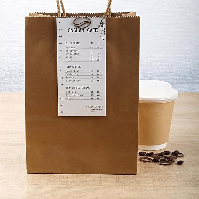 Coffee Bean Paperclip Coffee Bean-Shaped Paper Clips Coffee Introduction Card Clip Java-Shaped Paperclips for Coffee Lovers Café Pros Gifts Postcards Office School Decor Bookmarks (120 PCS)