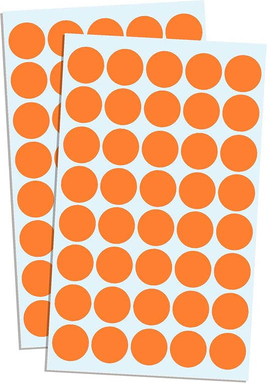 2000 Pack, 3/4" Round Dot Stickers Circle Labels - Orange
