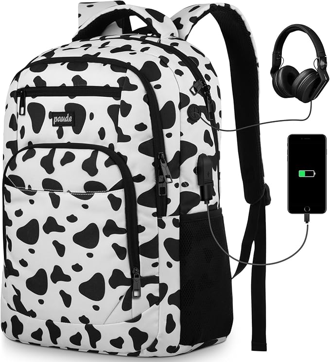 Paude Backpack School,Milk Backpack Laptop,Bookbag for Teens 15.6 Inch College Back pack for University Business Work Travel