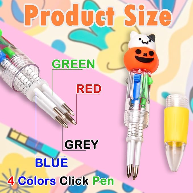 60Pcs Mini Multicolor Pens in One 4-in-1, Cute Pens Bulk for Party Favors and Birthdays, Delightful Ballpoint Pen Gifts Classroom Prizes (60pcs)