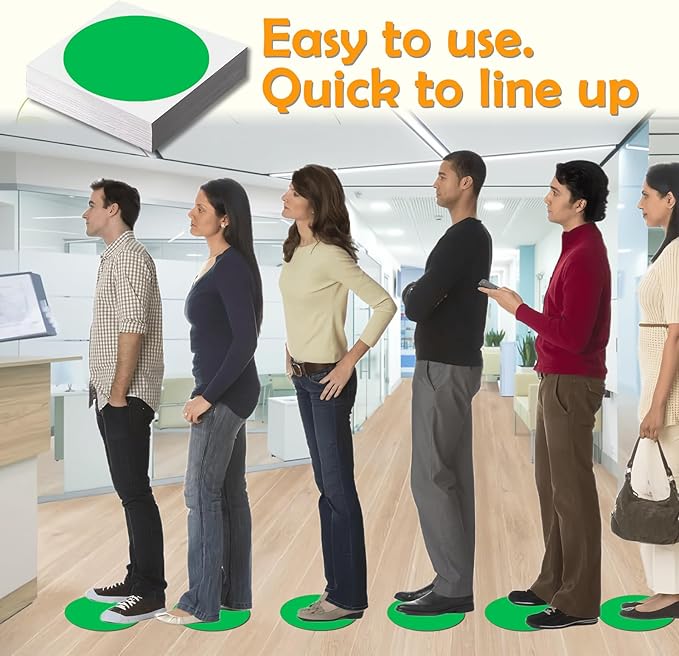 Classroom Floor Stickers Floor Marker Dots, 40Pcs Carpet Spot Markers Line Up Dots Spots, Carpet Circles Carpet Dots for Classroom Decoration Table Teacher Supplies (Green)