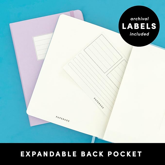 PAPERAGE Lined Journal Notebook, (Dark Green), 160 Pages, Medium 5.6 in x 8 in - 100 GSM Thick Paper – Hardcover Journaling Notebook for Work, School & Note Taking