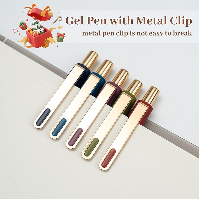 0.5mm Gel Pens Black Ink Gel Retractable Cute Pen for Smooth Writing Office Supplies (Vintage 10-count)
