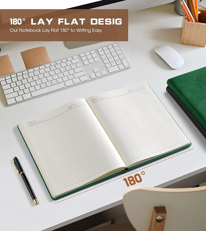 Lined Journal Notebook for Women Men,256 Pages A4 Large Hardcover Leather Journals for Writing,Travel,Business,Work,School,College Ruled Notebooks for Note Taking, Diary Notepad 8.6"×11"