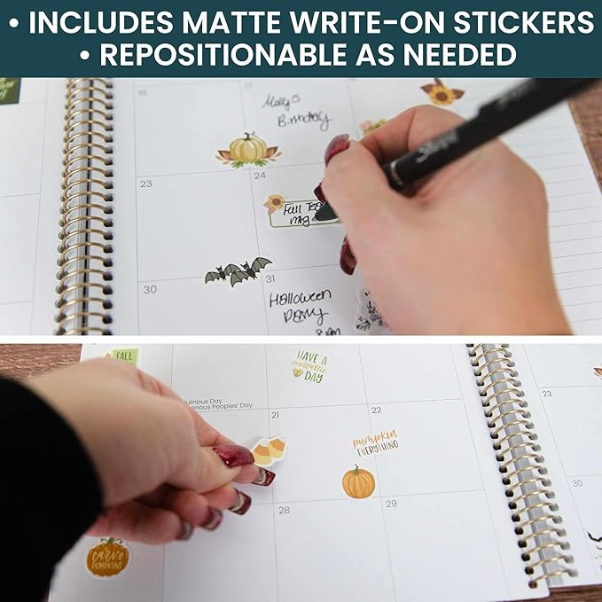 bloom daily planners Fall Expansion Sticker Pack - 8 Sheets / 411 Stickers - Autumn Harvest Variety Pack with Halloween & Thanksgiving - Planner Stickers for Calendar Decorating & Scrapbooking