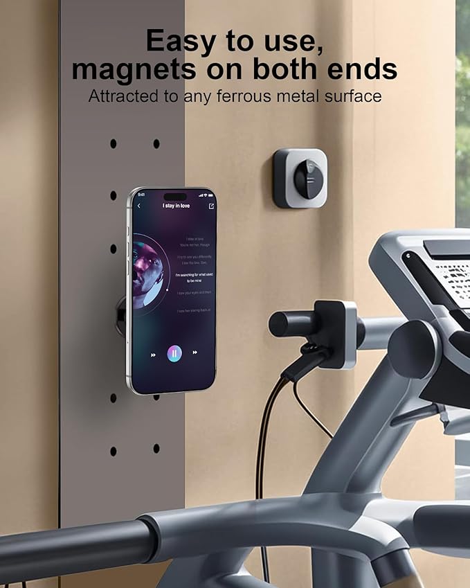 MagSafe Finger Ring Phone Holder with Kickstand, Magnetic Grip Stand for iPhone 17 Pro Max/Air/16e/16 Plus/15/14/13/12 Mini Samsung Galaxy & Pixel, Stick-On for MagSafe Car Mount, Gym & Metal Surfaces