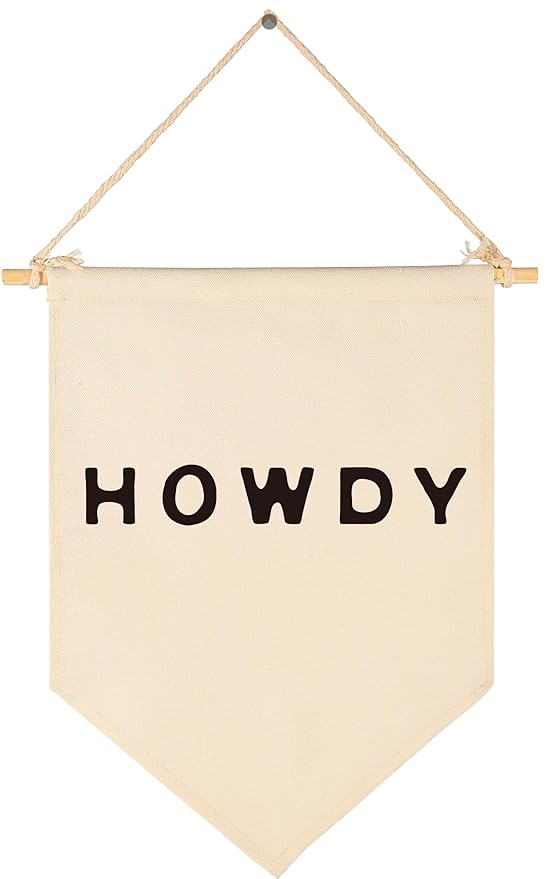 Howdy Canvas Pennant,Howdy Banner-Western Themed Wall Art Decor,Texas Wall Poster Decor,Cowboy Hanging Flag,Southern Charm-Canvas Sign Art Gift