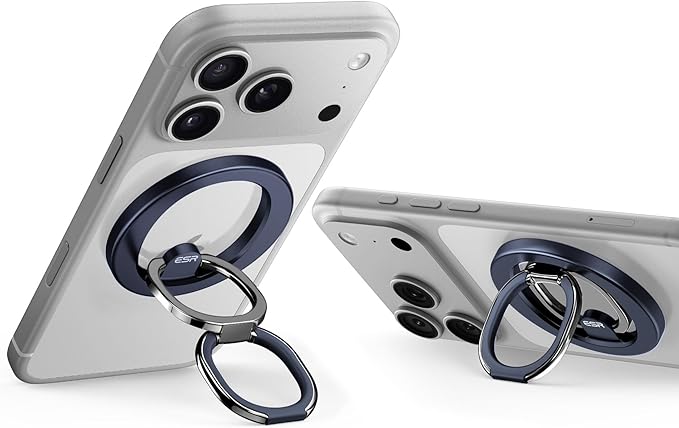 ESR Magnetic Phone Ring Holder, for MagSafe Ring Holder, Magnetic Phone Grip with Adjustable Stand, Compatible with MagSafe Phone Grip, for iPhone 17/16/15/14/13/12, S25, Pixel 10, Blue Titanium