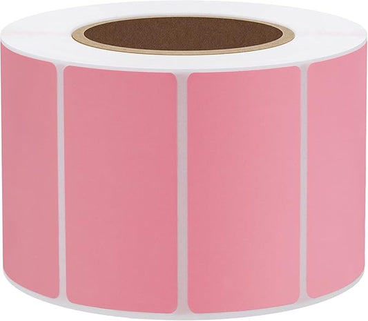 Hybsk 2x1 inch Color Direct Thermal Labels for Shipping, Barcodes, Address, Compatible with Rollo Label Printer & Zebra Desktop Printers (2"x1",Pink)