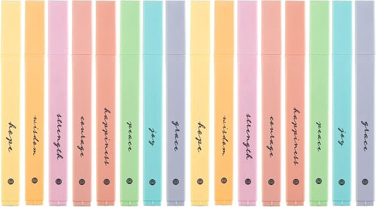 DIVERSEBEE Bible Highlighters with Soft Chisel Tip, 16 Pack Assorted Colors Pens No Bleed, Quick Dry Set, Cute Aesthetic Markers, Bible Study Journaling Supplies and Accessories (Pastel)