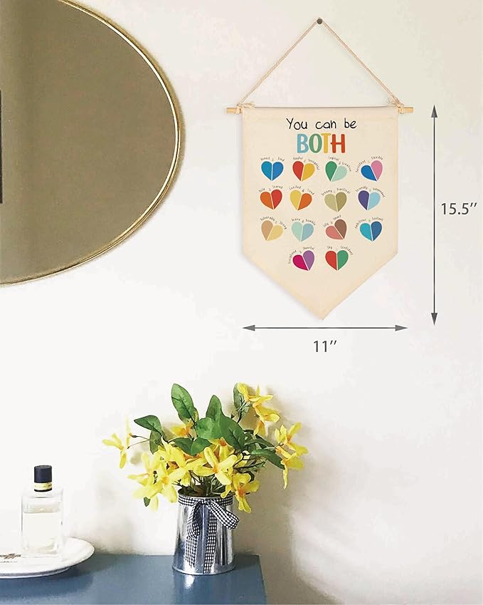 Duality Nursery Wall Decor,Therapy Office Decor,School Counselor Gift,Mental Health Therapy Print,DBT,Calming Corner-Classroom Pennant-Canvas Banner Flag Sign Wall Decor Gift-You Can Be Both