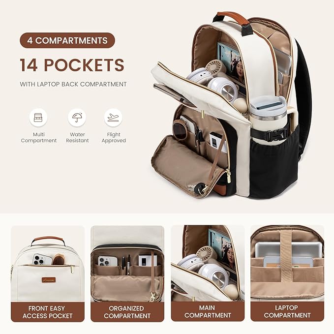 LOVEVOOK Laptop Backpack for Women with Pouch Pocket for Large Capacity Cup,17 Inch Laptop Computer Bag Travel Backpack Purse,Waterproof Work Business Backpack College Teacher Bags,Violet