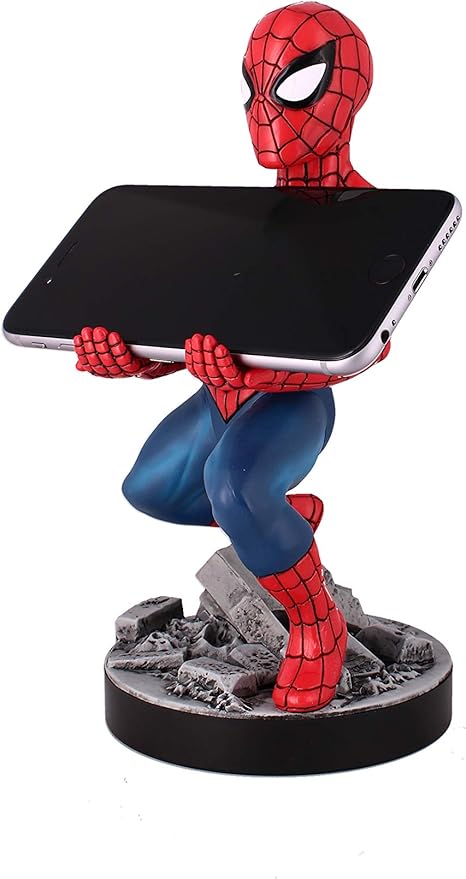 Exquisite Gaming: Marvel: The Amazing Spider-Man - Original Mobile Phone & Gaming Controller Holder, Device Stand, Cable Guys, Licensed Figure 8 Inch