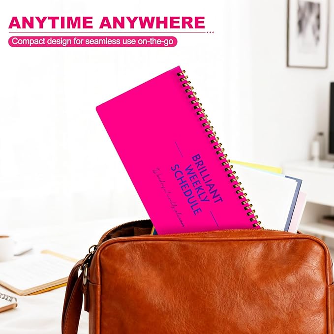 Undated Weekly Planner, 60-Week Horizontal Layout Desk Planner Daily To-Do List Pad for Office, Home & School Professionals & Students, Rose Red(5.4" x 12")