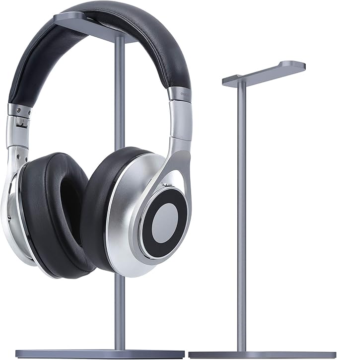MHQJRH Aluminum Headphones Stand Holder, Suitable for Headphone Display Stands of All Gaming headsets and Wireless Headset Sizes (Space Gray)