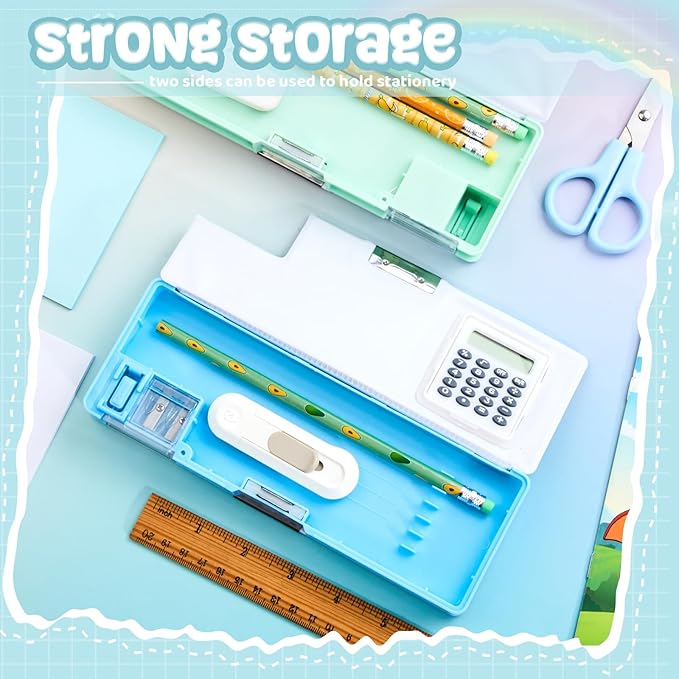 Henoyso Multifunctional Pencil Box for Boys Car Pencil Case with Calculator and Sharpener Cool Cute Pencilcase School Supplies Essentials Christmas Birthday Gift Present for Kids Teens