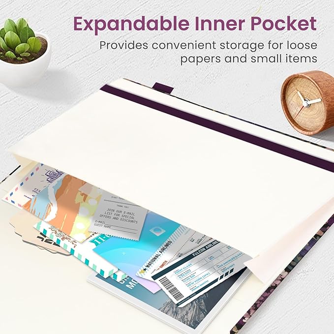 Lined Journal Notebook for Women & Men, Hardcover Leather Journal for writing, A5 College Ruled Notebook for Work & Note Taking, Perfect for Office School Home Supplies, 160 Pages, Midnight Bloom