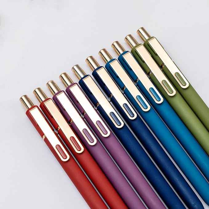 0.5mm Gel Pens Black Ink Gel Retractable Cute Pen for Smooth Writing Office Supplies (Vintage 10-count)