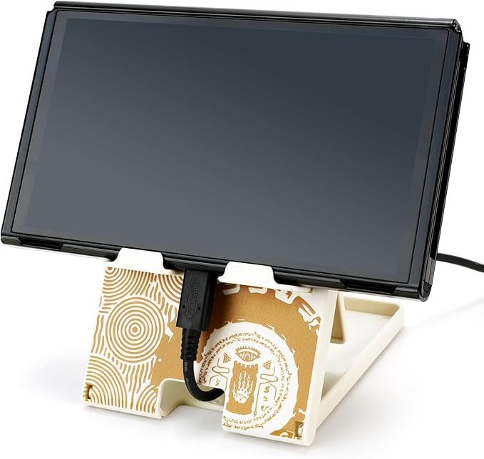 Tscope Cute Switch Stand for Nintendo, for Tears of The Kingdom Holder Bracket, Adjustable Foldable Portable Compact Playstand for Switch / 2 / Lite/OLED (White Tears)