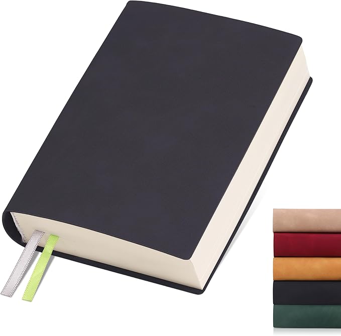Thick Blank Journal Notebook 400 Pages 3.9 × 5.5 No Lines Soft Leather Pocket Blank Notebook for Women Drawing Book Memo Writing Sketch Diary Notebook Upgrade Page (dark gray)