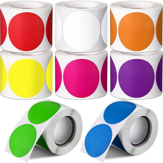 Yahenda 2000 Pcs Dot Stickers 2 Inch Circle Color Coding Labels Adhesive Round Stickers for File Classification Inventory Organize, 8 Colors