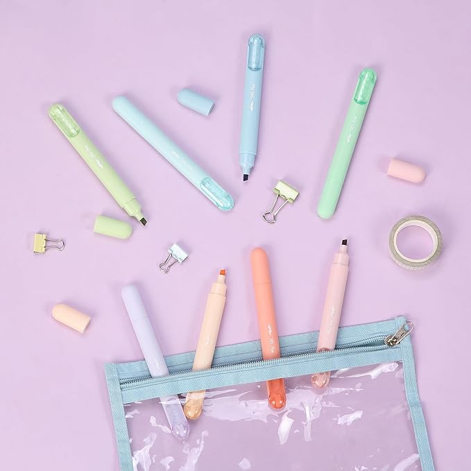 Mr. Pen Aesthetic Highlighters - 8 Pack, Chisel Tip, Pastel & Assorted Colors, Cute Highlighters for School