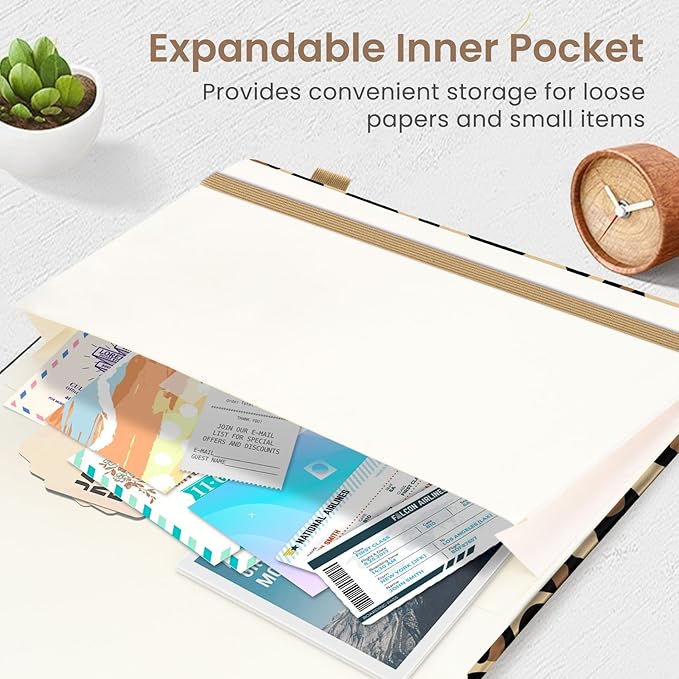 Taja Lined Journal Notebook for Women & Men, Hardcover Leather Journal for writing, A5 College Ruled Notebook for Work & Note Taking, Perfect for Office School Home Supplies, 160 Pages, Leopard
