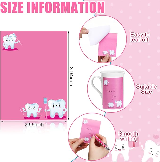 Thenshop 24 Pcs Dental Pens and Notepad Set Teeth theme Gifts Dentist Assistant Accessories Dentists Pens for Office School Home Stationery Fall Thanksgiving Christmas Classroom Craft Gifts