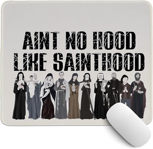 Catholic Desk Mat,Retro Christian Themed Mouse Pad,Religious Mouse Pads,Vintage Easter Mouse Pads for Dorm Home Office Desktop Decor,Catholic Gift For Women11.8x9.8 Inch