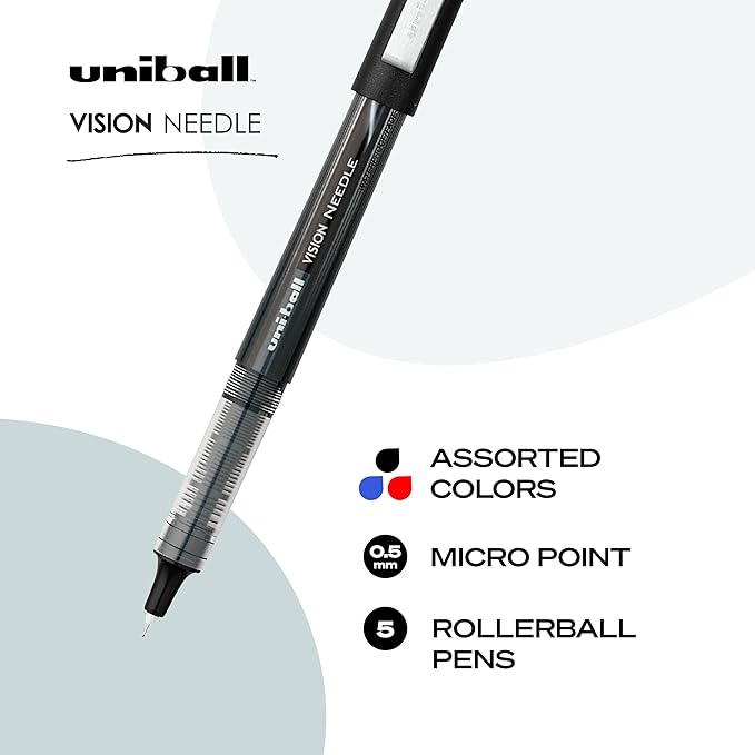 Uniball Roller Grip Pens, 12 Count - Extra Large Grip, Blue Rollerballs Pens - 0.7mm Medium Tip Size - Smooth Writing Japanese Pens, School Supplies