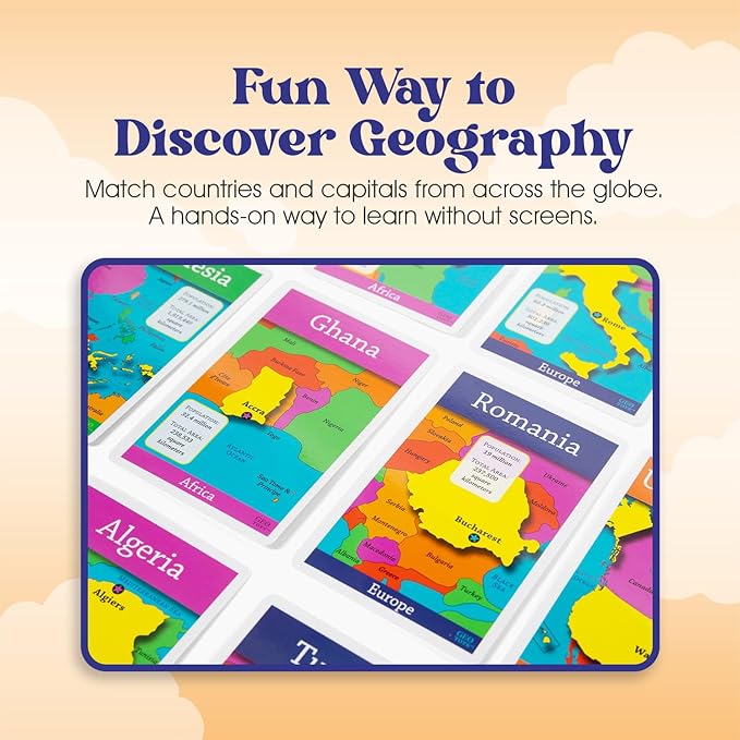 GeoToys GeoBingo, World Bingo for Kids Ages 4 and Up, Geography Game for Home, School or Camp - Fun Bingo Games for Family, Play and Learn Countries of the World