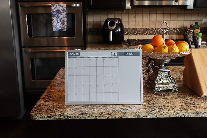 Small Double Sided White Board Calendar - Mini Portable Desktop Dry Erase Board with Stand & Small Monthly Calendar Whiteboard Planner with Reversible to Do List - 10" x 14" - Desk, Office, and Home