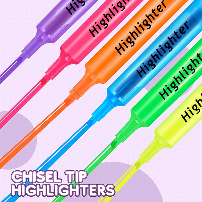 Qilery 30 Pack Highlighters Bulk, Tank Style Chisel Tip Highlighters Markers Pack Quick Drying for Adult Coloring, Home Office Supplies (Purple)