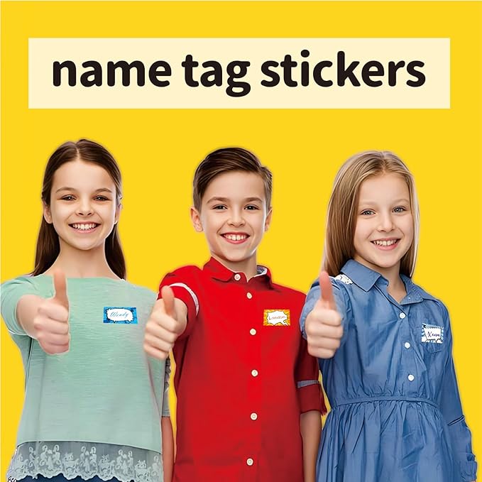 300 Pcs Superhero Name Tags Stickers, Colorful Comic Large Nametags Badge Labels Sticker for Kid's Themed Party, 3" x 2"