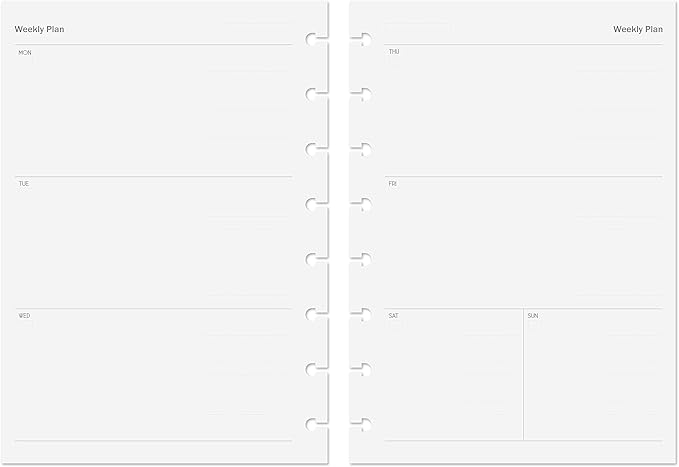 Discagenda Planner Insert Refills Discbound 120gsm 80lb (Weekly, A5)