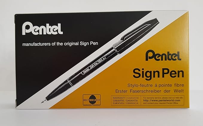 Pentel Sign Pen Fiber-Tipped Pen, Violet Ink, Box of 12 (S520-V)