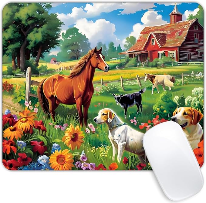 Horses and Dogs Mouse pad Customized Mousepad Non-Slip Rubber Base Mouse Pads for Computers Laptop Office Desk Accessories Mouse pad