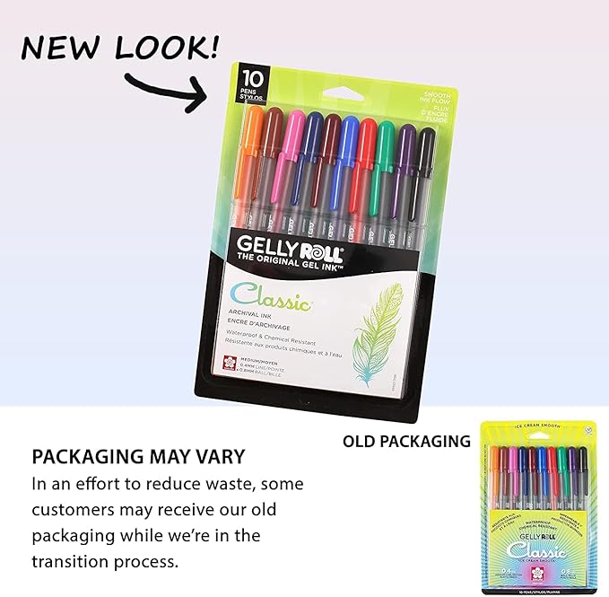 SAKURA Gelly Roll Classic, Medium Pt, Multicolor, 10 PK 37460