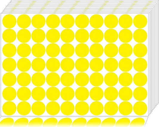 1400 PCS Yellow Dot Stickers Round Coding Labels Circle Dots Labels Stickers Polka Circle Dot Stickers Label Sticker for Office,Classroom,Papers Etc