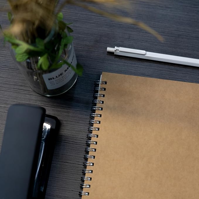 DSTELIN 10 inch x 7.5 inch, 100GSM, Blank Spiral Notebook, 1-Pack, Soft Cover, Sketch book, 120 Pages / 60 Sheets, (Brown)