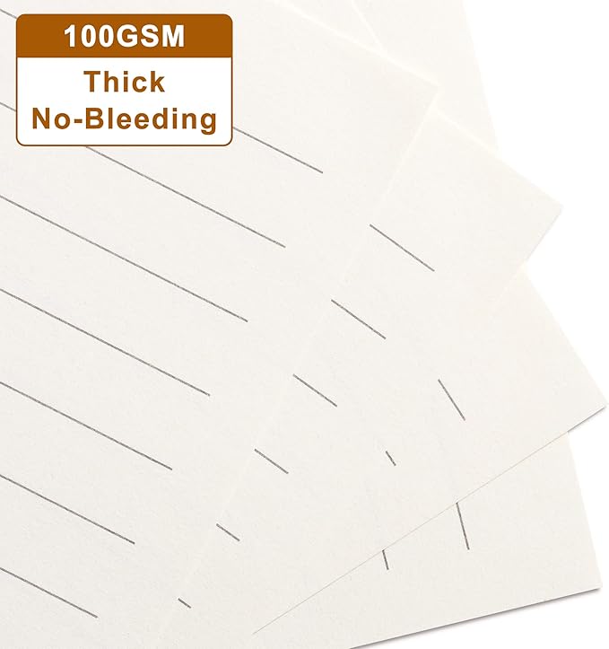 A5 Lined Paper,6 Holes Refill Paper for A5 Planner Binder Journals, 8mm Ruled Loose Leaf, 80 Sheets/160 Pages,5.6x8.3 Inch,Beige