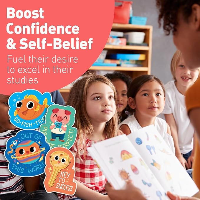 S&O 600 Large Otterly Fantastic Reward Stickers for Kids Classroom - Teacher Label for Students - Counselor & School Badges for Children- Funny Stickers for Kids - Good Job Badges with 40 Puns