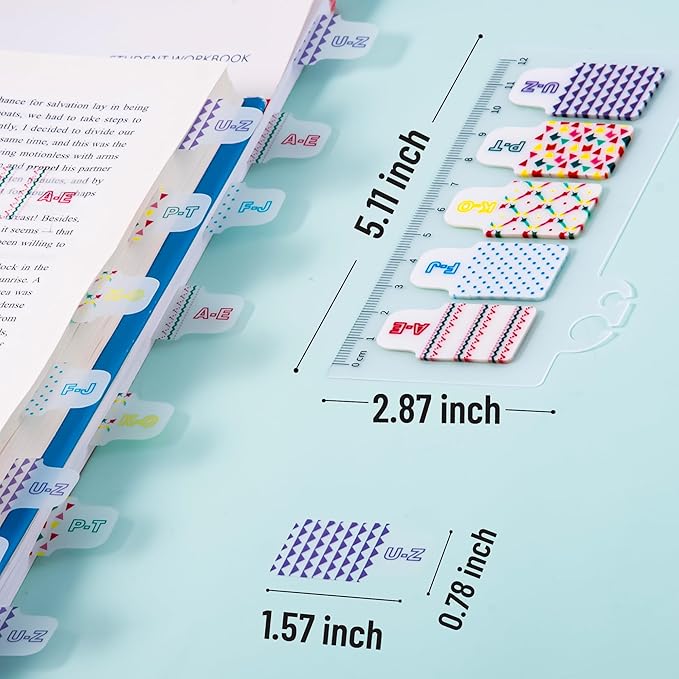 Golcellia 6 Pcs 600 Sheets Sticky Tabs - Colorful Sticky Flags with 5 Patterns - Index Tabs for Notebooks, Book Tabs, Page Tabs, Divider Tabs, Page Markers & Bible Tabs