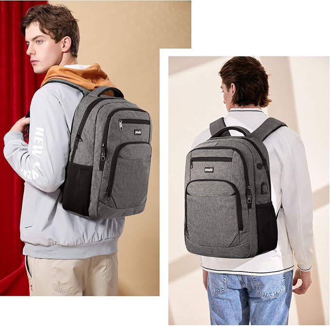 Paude Backpack for Women and Men,School College Backpack 15.6 inch Laptop bookbag with USB Port for High School Student