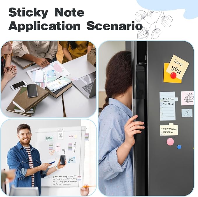 Hommie Sticky Notes Set, Divider Sticky Notes 410 Packs Planner Sticky Note Dividers Tabs with Color Coding for School Supplies, Office Supplies, Book Notes,Bible Sticky Notes