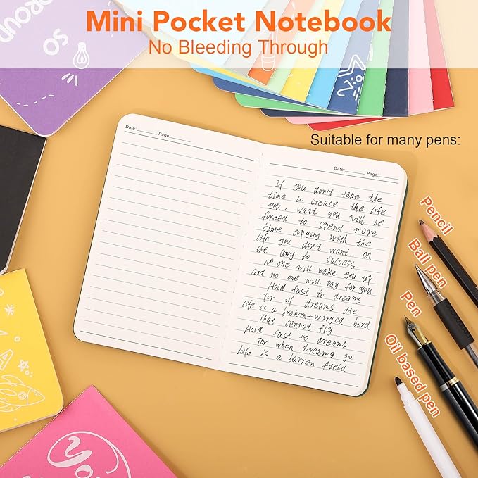 BESARME 16 Pack Employee Appreciation Gifts Bulk, Mini Inspirational Notebooks for Kids Party Favors Goodie Bag Stuffers Small Lined Notebook School Supplies Prayer Journal Easter Basket Stuffers