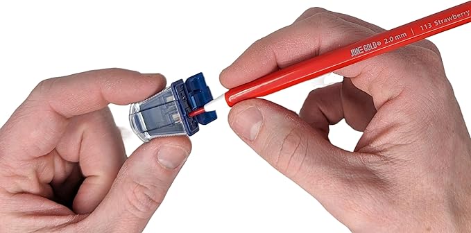 June Gold 2.0 mm Sharpener for Graphite or Color Leads, Self-Contained Shavings, Portable (2 Pack)