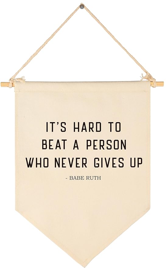 Inspirational Boho Canvas Banner Flag Sign Pennant Poster Wall Decor Gift for Nursery Reading Room Classroom Bedroom Playroom Door Baby Kids Room -Birthday Christmas Gift-It's Hard To Beat a Person